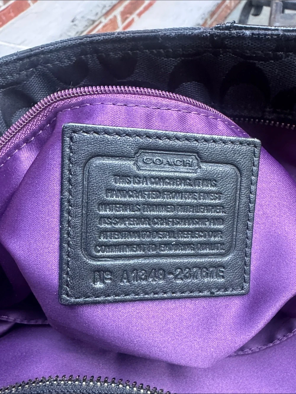 Coach Black Signature Jacquard Tote with Leather Trim
